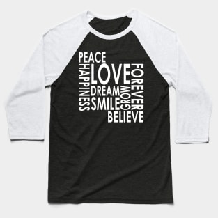 Peace Love Happiness Baseball T-Shirt